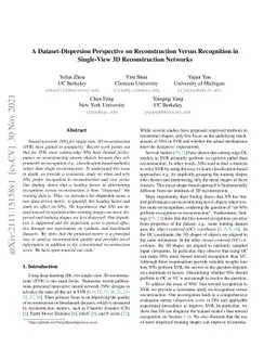 A Dataset-Dispersion Perspective on Reconstruction Versus Recognition in
  Single-View 3D Reconstruction Networks