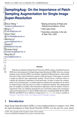 SamplingAug: On the Importance of Patch Sampling Augmentation for Single
  Image Super-Resolution