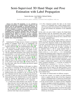 Semi-Supervised 3D Hand Shape and Pose Estimation with Label Propagation