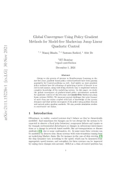 Global Convergence Using Policy Gradient Methods for Model-free
  Markovian Jump Linear Quadratic Control