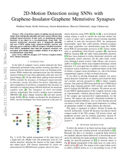 2D-Motion Detection using SNNs with Graphene-Insulator-Graphene
  Memristive Synapses