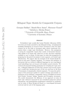 Bilingual Topic Models for Comparable Corpora