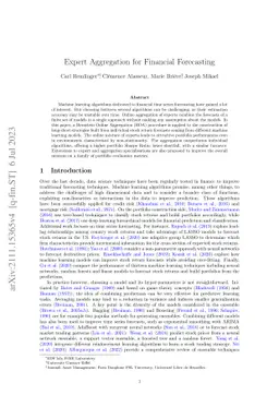 Expert Aggregation for Financial Forecasting