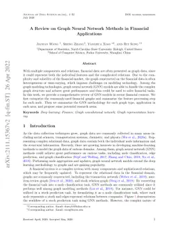 A Review on Graph Neural Network Methods in Financial Applications
