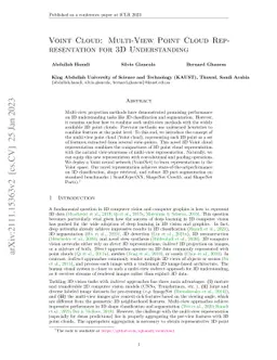 Voint Cloud: Multi-View Point Cloud Representation for 3D Understanding