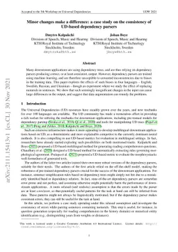 Minor changes make a difference: a case study on the consistency of
  UD-based dependency parsers