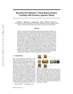 Boosting Discriminative Visual Representation Learning with
  Scenario-Agnostic Mixup
