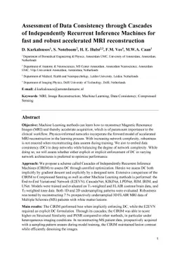 Assessment of Data Consistency through Cascades of Independently
  Recurrent Inference Machines for fast and robust accelerated MRI
  reconstruction