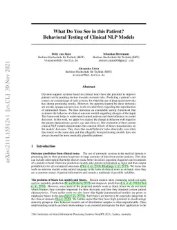 What Do You See in this Patient? Behavioral Testing of Clinical NLP
  Models