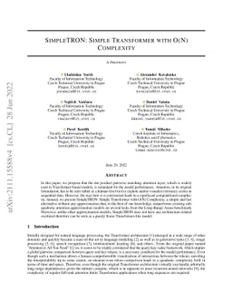 SimpleTRON: Simple Transformer with O(N) Complexity