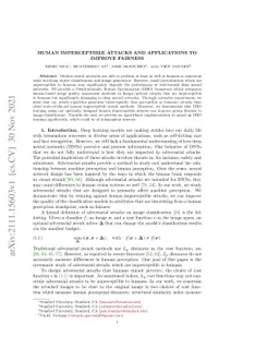 Human Imperceptible Attacks and Applications to Improve Fairness