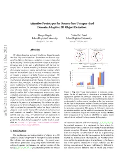 Attentive Prototypes for Source-free Unsupervised Domain Adaptive 3D
  Object Detection