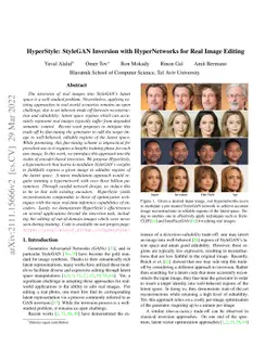 HyperStyle: StyleGAN Inversion with HyperNetworks for Real Image Editing