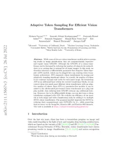 Adaptive Token Sampling For Efficient Vision Transformers