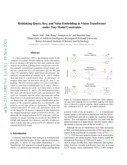 Rethinking Query, Key, and Value Embedding in Vision Transformer under
  Tiny Model Constraints