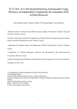 IC-U-Net: A U-Net-based Denoising Autoencoder Using Mixtures of
  Independent Components for Automatic EEG Artifact Removal