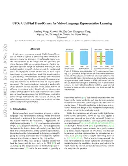 UFO: A UniFied TransfOrmer for Vision-Language Representation Learning