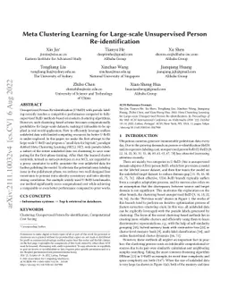 Meta Clustering Learning for Large-scale Unsupervised Person
  Re-identification