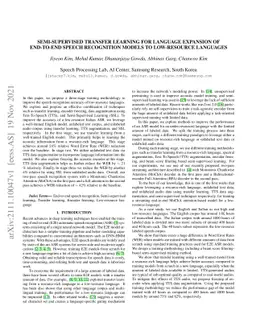 Semi-supervised transfer learning for language expansion of end-to-end
  speech recognition models to low-resource languages