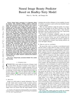Neural Image Beauty Predictor Based on Bradley-Terry Model