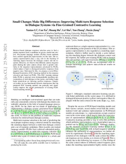Small Changes Make Big Differences: Improving Multi-turn Response
  Selection in Dialogue Systems via Fine-Grained Contrastive Learning