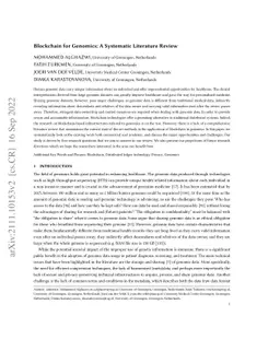 Blockchain for Genomics: A Systematic Literature Review