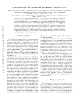 Computing Graph Edit Distance with Algorithms on Quantum Devices