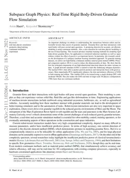 Subspace Graph Physics: Real-Time Rigid Body-Driven Granular Flow
  Simulation