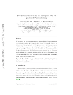 Posterior concentration and fast convergence rates for generalized
  Bayesian learning