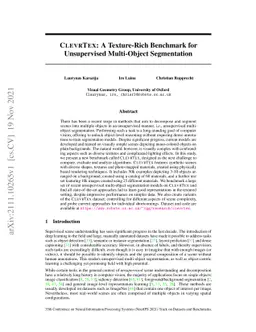 ClevrTex: A Texture-Rich Benchmark for Unsupervised Multi-Object
  Segmentation