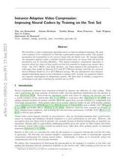 Instance-Adaptive Video Compression: Improving Neural Codecs by Training
  on the Test Set