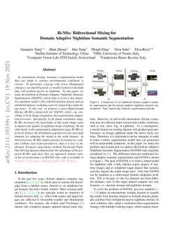 Bi-Mix: Bidirectional Mixing for Domain Adaptive Nighttime Semantic
  Segmentation