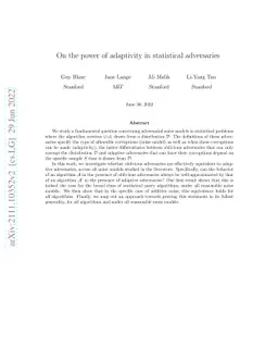 On the power of adaptivity in statistical adversaries
