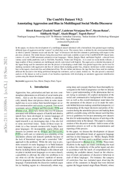 The ComMA Dataset V0.2: Annotating Aggression and Bias in Multilingual
  Social Media Discourse