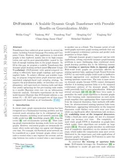 DyFormer: A Scalable Dynamic Graph Transformer with Provable Benefits on
  Generalization Ability