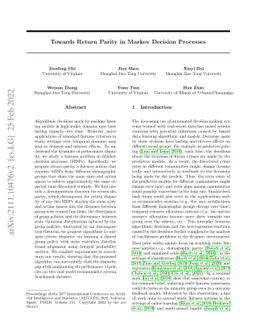 Towards Return Parity in Markov Decision Processes