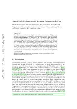 Towards Safe, Explainable, and Regulated Autonomous Driving