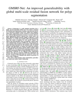 GMSRF-Net: An improved generalizability with global multi-scale residual
  fusion network for polyp segmentation