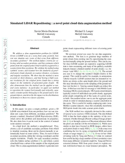 Simulated LiDAR Repositioning: a novel point cloud data augmentation
  method
