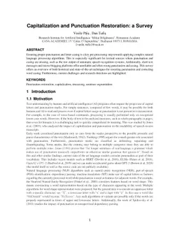 Capitalization and Punctuation Restoration: a Survey