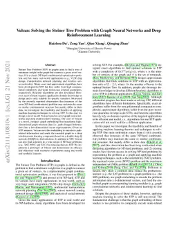 Vulcan: Solving the Steiner Tree Problem with Graph Neural Networks and
  Deep Reinforcement Learning