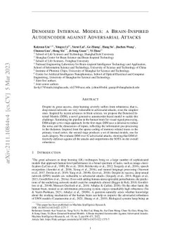 Denoised Internal Models: a Brain-Inspired Autoencoder against
  Adversarial Attacks