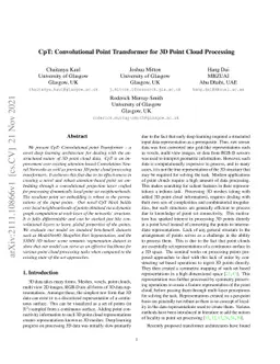 CpT: Convolutional Point Transformer for 3D Point Cloud Processing