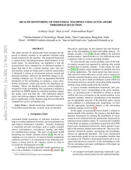 Health Monitoring of Industrial machines using Scene-Aware Threshold
  Selection