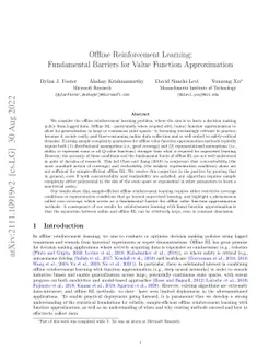 Offline Reinforcement Learning: Fundamental Barriers for Value Function
  Approximation