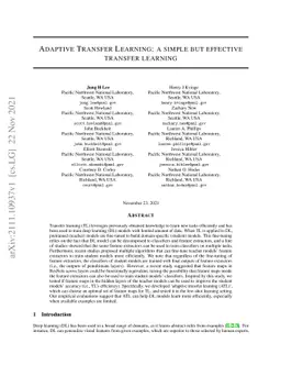 Adaptive Transfer Learning: a simple but effective transfer learning