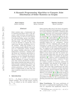 A Dynamic Programming Algorithm to Compute Joint Distribution of Order
  Statistics on Graphs