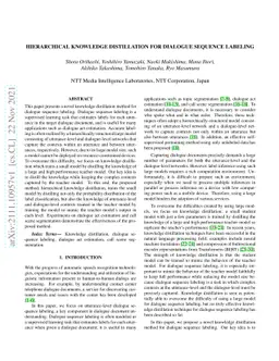 Hierarchical Knowledge Distillation for Dialogue Sequence Labeling