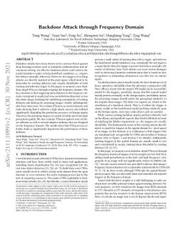 Backdoor Attack through Frequency Domain