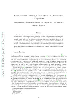 Reinforcement Learning for Few-Shot Text Generation Adaptation